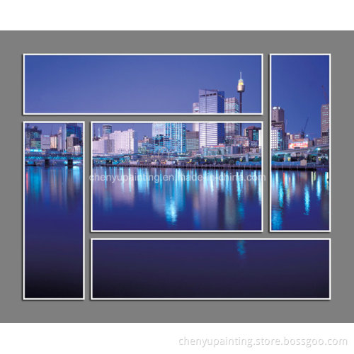 5PCS City Sights Group Painting